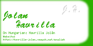 jolan havrilla business card